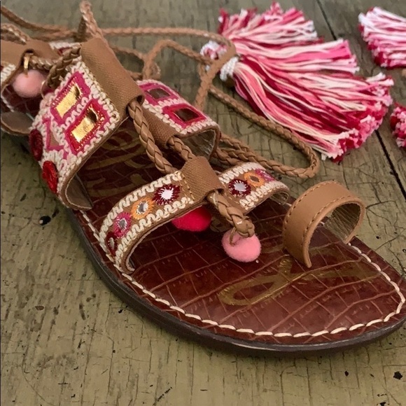 Sam Edelman Gretchen Embellished Lace-Up Sandal - Picture 4 of 11